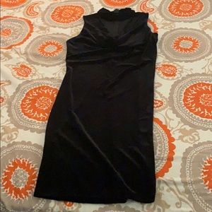 Fashion Nova midi Black velvet dress